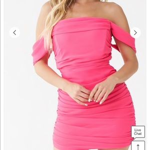 Off-the-Shoulder Ruched Mini Dress NWT